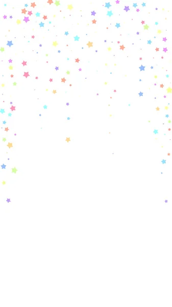 Confete Impressionante Festivo Estrelas Celebração Estrelas Coloridas Aleatórias Fundo Branco — Vetor de Stock
