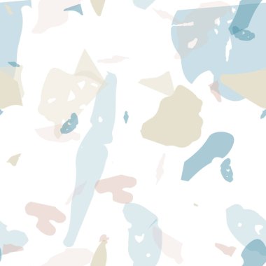 Terrazzo kusursuz desen. Mavi klasik döşeme dokusu. Terrazzo pürüzsüz desenli, serin renklerde. Doğal taşlardan, granitten, kuvarstan, mermerden, betondan yapılmış arkaplan. 