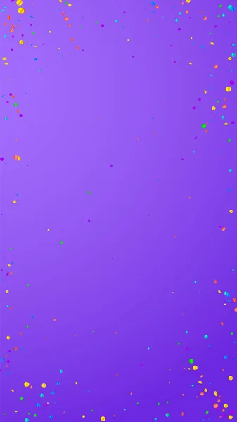 Feestelijke Confetti Feeststerren Heldere Confetti Violette Achtergrond Fascinerende Feestelijke Overlay — Stockvector