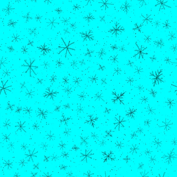 Disegnato Mano Nero Fiocchi Neve Natale Senza Cuciture Pattern Fiocchi — Foto Stock