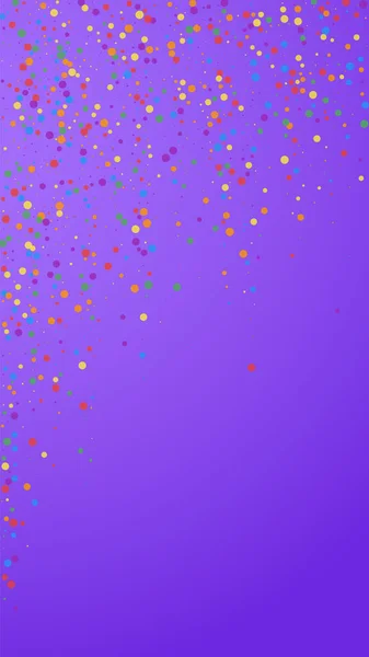 Festlich Feines Konfetti Feierstars Buntes Konfetti Auf Violettem Hintergrund Schöne — Stockvektor