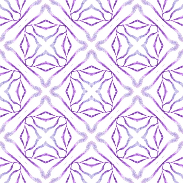 Patrón Borde Étnico Verano Acuarela Púrpura Encantador Diseño Boho Chic —  Fotos de Stock