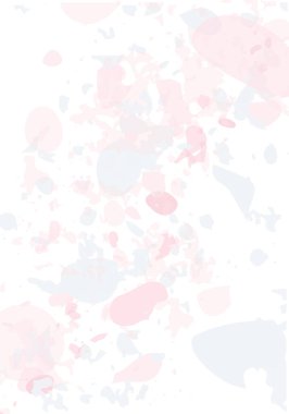 Terrazzo modern soyut şablon. Klasik İtalyan döşemesinin pembe ve gri dokusu. Taşlardan, granitten, kuvarstan, mermerden, betondan yapılmış arka plan. Venedik terrazzo trend vektör arkaplanı