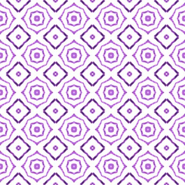 El çizimi yeşil mozaik pürüzsüz sınır. Mor modern boho şık yaz tasarımı. Tekstil hazır baskı, mayo kumaş, duvar kağıdı, ambalaj. Mozaik pürüzsüz desen.