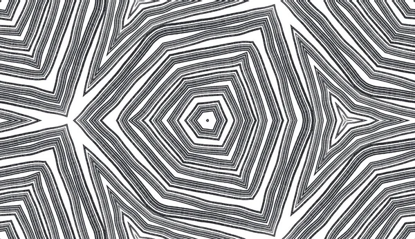 Ikat Repeating Swimwear Design Black Symmetrical Kaleidoscope Background Textile Ready — Stock Photo, Image