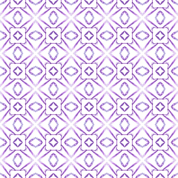Wzór Akwareli Szewronowej Fioletowy Wspaniały Boho Szykowny Letni Design Tekstylia — Zdjęcie stockowe