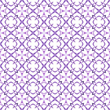 El çizimi yeşil mozaik pürüzsüz sınır. Mor büyük boho şık yaz tasarımı. Tekstil hazır ilahi baskı, mayo kumaş, duvar kağıdı, ambalaj. Mozaik pürüzsüz desen.