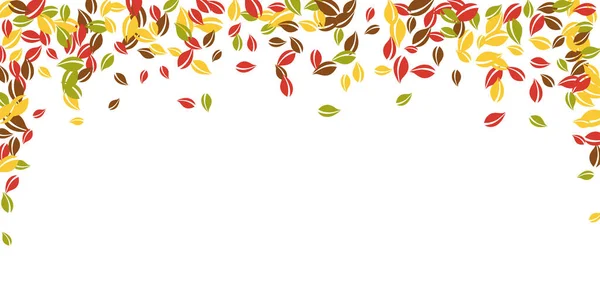 Fallende Herbstblätter Rote Gelbe Grüne Braune Chaotische Blätter Fliegen Fallender — Stockvektor