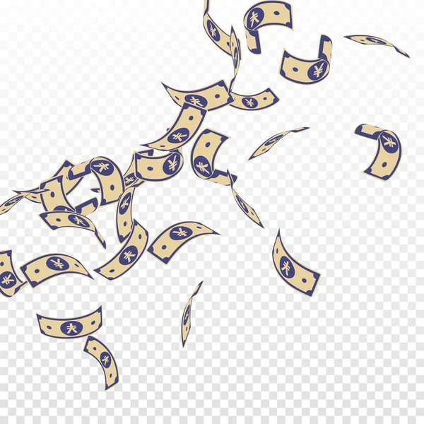 Yuan Chino Notas Cayendo Cuentas Flotantes Del Cny Sobre Fondo — Vector de stock