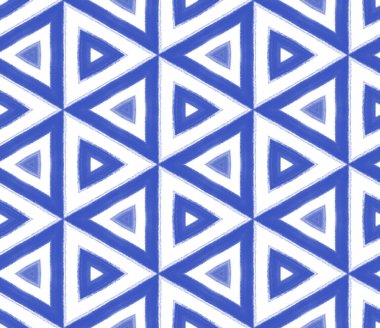 Döşemeli suluboya deseni. İndigo simetrik kaleydoskop arka planı. Tekstil hazır harika baskı, mayo kumaş, duvar kağıdı, ambalaj. Elle boyanmış suluboya pürüzsüz.