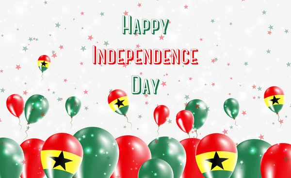 Ghana Independence Day Patriotic Design Ballons Dans Les Couleurs Nationales — Image vectorielle