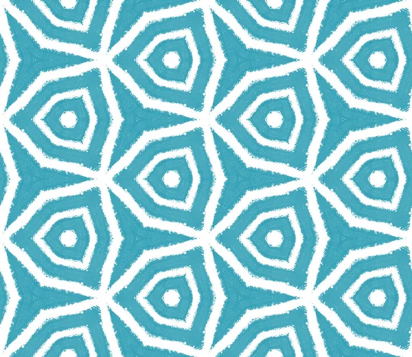 Wzór Pasków Teksturowanych Turkusowe Symetryczne Tło Kalejdoskopu Tekstylia Gotowe Druku — Zdjęcie stockowe