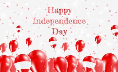 Avusturya Bağımsızlık Günü Vatanseverlik Tasarımı. Avusturya Ulusal Renkleri 'nde balonlar. Bağımsızlık Günü Kutlama Kartın kutlu olsun..