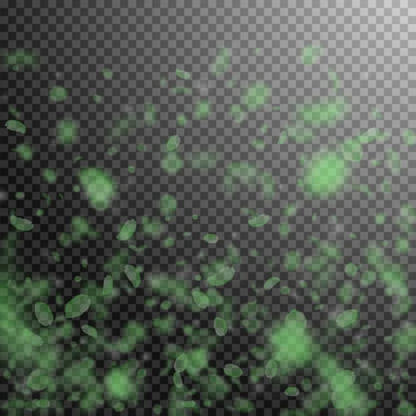 Зеленые Лепестки Цветов Падают Выдающийся Романтический Цветочный Градиент Летающий Лепесток — стоковый вектор
