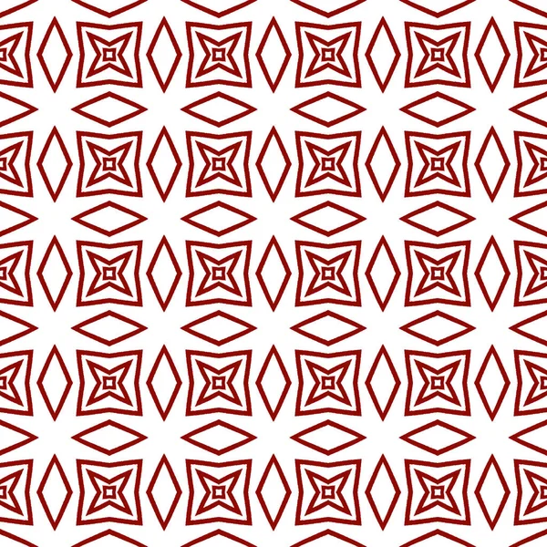 Geometriskt Sömlöst Mönster Maroon Symmetriska Kalejdoskop Bakgrund Handritad Geometrisk Sömlös — Stockfoto