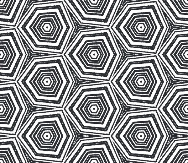 Gestreept Handgetekend Patroon Zwarte Symmetrische Caleidoscoop Achtergrond Herhaling Van Gestreepte — Stockfoto