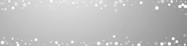 Witte Stippen Kerst Achtergrond Subtiele Vliegende Sneeuwvlokken Sterren Grijze Achtergrond — Stockvector