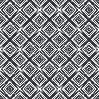 Sembol çizgileri tasarımı. Siyah simetrik kaleydoskop. Tekstil hazır hassas baskı, mayo kumaş, duvar kağıdı, ambalaj. Geometrik sembol çizgileri deseni.