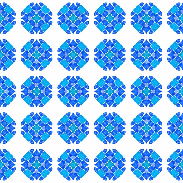 Handgezeichnete Grüne Mosaik Nahtlose Grenze Blaues Schönes Boho Chic Sommerdesign — Stockfoto