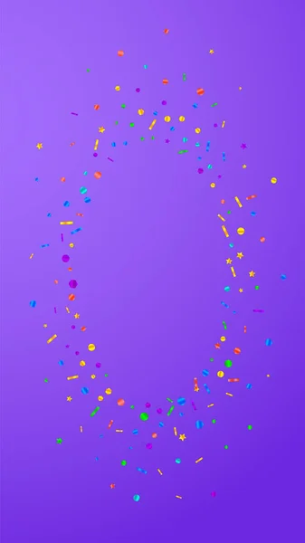 Confete Vibrante Festivo Estrelas Celebração Confete Festivo Fundo Violeta Modelo —  Vetores de Stock