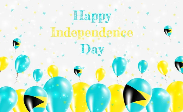 Bahamas Independence Day Patriotic Design Globos Colores Nacionales Bahameños Tarjeta — Vector de stock