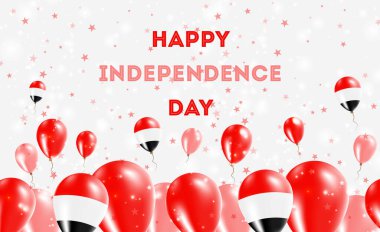 Yemen Bağımsızlık Günü Vatanseverlik Tasarımı. Yemen Ulusal Renkleri 'nde balonlar. Bağımsızlık Günü Kutlama Kartın kutlu olsun..