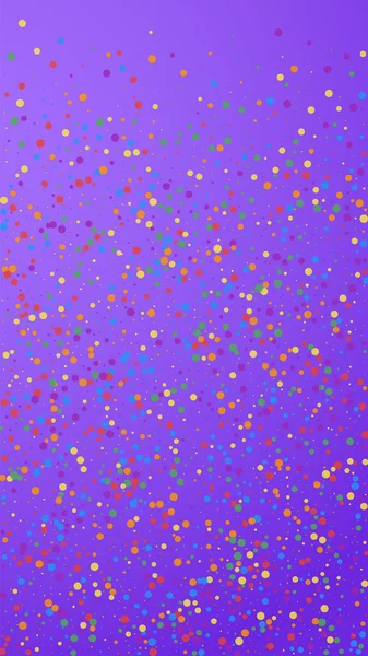 Coriandoli Radiosi Festivi Stelle Della Celebrazione Coriandoli Colorati Sfondo Viola — Vettoriale Stock