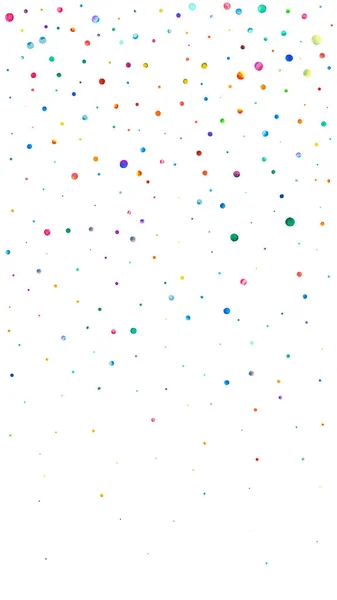 Aquarel Confetti Witte Achtergrond Verleidelijke Regenboog Gekleurde Stippen Gelukkige Viering — Stockfoto
