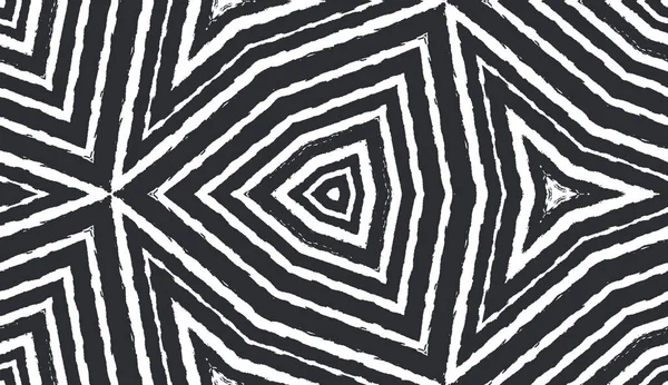 Wzór Rysowany Paski Czarne Symetryczne Tło Kalejdoskopu Tekstylia Gotowe Przyzwoity — Zdjęcie stockowe