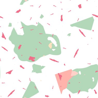 Terrazzo kusursuz desen. Pembe Venedik döşeme dokusu. Doğal taşlardan, granitten, kuvarstan, mermerden, betondan yapılmış arka plan. Terrazzo pürüzsüz desenli serin renklerde. 