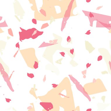 Terrazzo kusursuz desen. Taşlı turuncu gerçekçi mermer dokusu. Terrazzo pürüzsüz desenli, serin renklerde. Doğal taşlardan, granitten, kuvarstan, mermerden, betondan yapılmış arkaplan. 