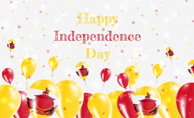 Brunei Darussalam Bağımsızlık Günü Vatanseverlik Tasarımı. Bruneian Ulusal Renkleri 'nde balonlar. Bağımsızlık Günü Kutlama Kartın kutlu olsun..