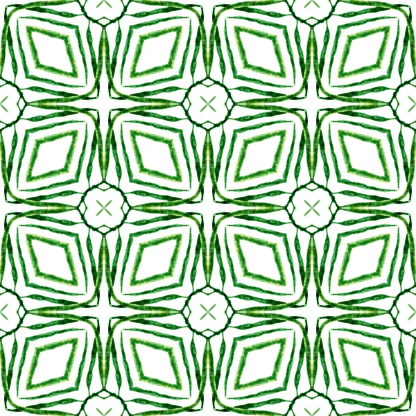 Chevron Aquarelpatroon Groene Schilderachtige Boho Chique Zomer Ontwerp Groene Geometrische — Stockfoto