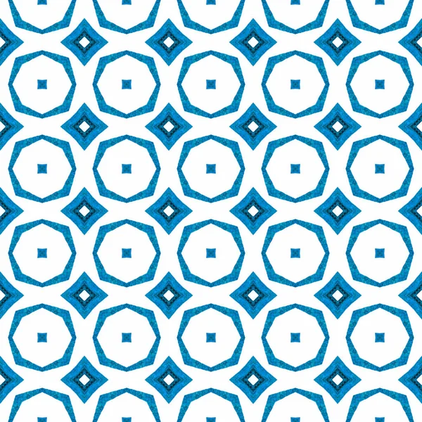 Exotic Seamless Pattern Blue Attractive Boho Chic Summer Design Summer — Stock Photo, Image