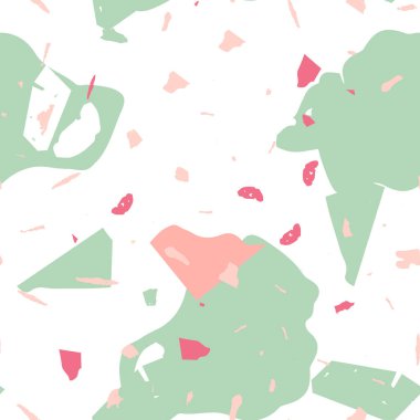 Terrazzo kusursuz desen. İç dekorasyon için minimalist döşeme taşı. Terrazzo pürüzsüz desenli, serin renklerde. Doğal taşlardan, granitten, kuvarstan, mermerden, betondan yapılmış arkaplan. 