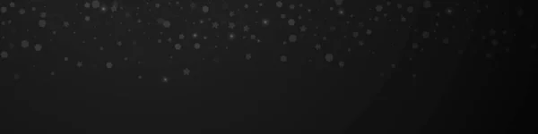Волшебные Звезды Случайного Рождества Тонкие Летящие Снежинки Звезды Черном Фоне — стоковый вектор