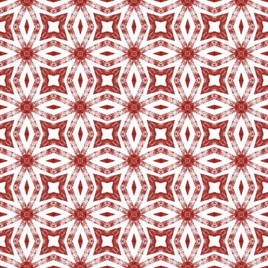 Dokulu çizgili desen. Şarap kırmızısı simetrik kaleydoskop arka planı. Moda desenli şerit tasarımı. Tekstil hazır baş döndürücü baskı, mayo kumaş, duvar kağıdı, ambalaj..