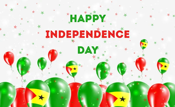 Santo Tomé Príncipe Día Independencia Diseño Patriótico Globos Sao Tomean — Vector de stock