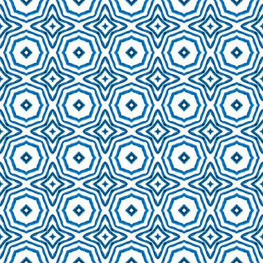 Tekstil hazır eşsiz baskı, mayo kumaş, duvar kağıdı, ambalaj. Mavi güzel boho şık yaz tasarımı. Moda organik yeşil sınır. Organik fayans.