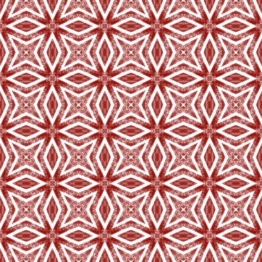 Mozaik kusursuz desen. Şarap kırmızısı simetrik kaleydoskop arka planı. Tekstil hazır baskı, mayo kumaş, duvar kağıdı, ambalaj. Retro mozaik pürüzsüz tasarım.