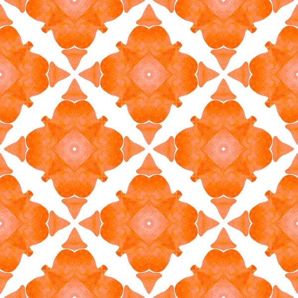 熱帯のシームレスなパターン オレンジ魅力的なBohoシックな夏のデザイン 手は熱帯のシームレスな境界線を描いた 繊維準備ができて美しいプリント 水着生地 — ストック写真