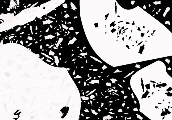 Terrazzo modern soyut şablon. Klasik İtalyan döşemesinin siyah ve bej dokusu. Taşlardan, granitten, kuvarstan, mermerden, betondan yapılmış arka plan. Venedik terrazzo trend vektör arkaplanı