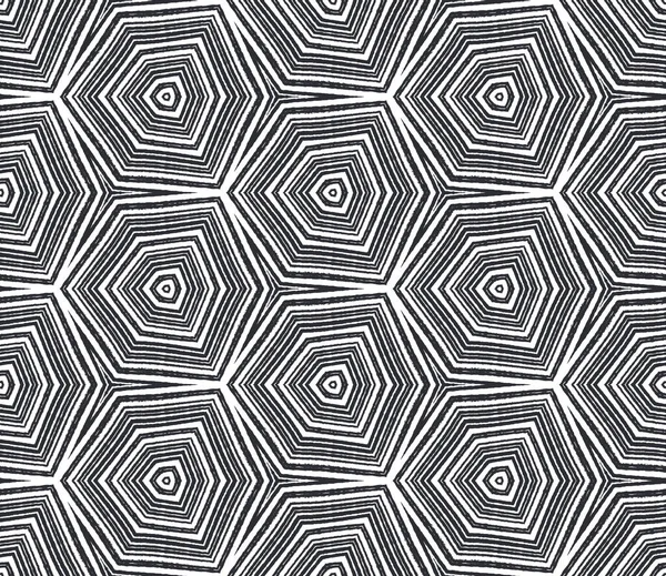 Bezešvé Medailonky Černé Symetrické Kaleidoskopické Pozadí Akvarel Medailon Bezešvé Dlaždice — Stock fotografie