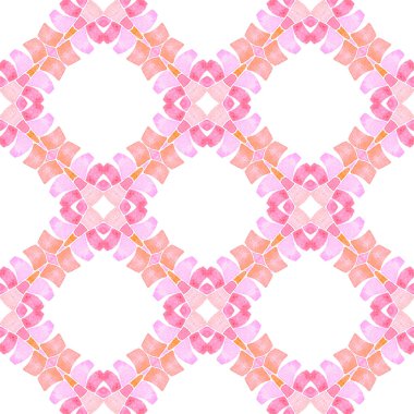 Etnik elle boyanmış desen. Turuncu büyüleyici boho şık yaz tasarımı. Tekstil hazır otantik baskı, mayo kumaş, duvar kağıdı, ambalaj. Suluboya yaz etnik sınır düzeni.