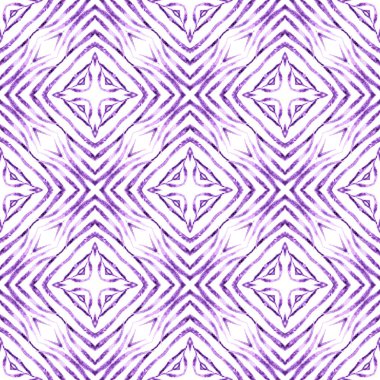 Tekstil hazır olağanüstü baskı, mayo kumaş, duvar kağıdı, ambalaj. Mor hipnoz boho şık yaz tasarımı. Çizgili el çizimi tasarımı. Çizgili çizgili sınır çizgisi tekrarlanıyor.