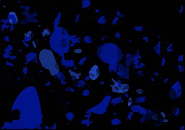 Terrazzo modern soyut şablon. Klasik İtalyan döşemesinin siyah ve mavi dokusu. Taşlardan, granitten, kuvarstan, mermerden, betondan yapılmış arka plan. Venedik terrazzo trend vektör arkaplanı