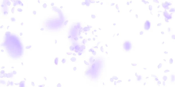 Лепестки Фиолетовых Цветов Падают Прекрасный Романтический Взрыв Цветов Летающий Лепесток — стоковый вектор