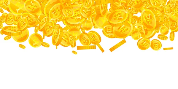 韓国ウォン硬貨が落ちる 興味深い散在ウォンコイン 韓国のお金 崇高なジャックポット 富または成功の概念 ベクターイラスト — ストックベクタ