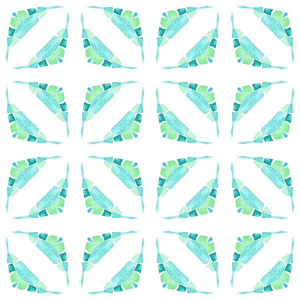 Bordo Senza Cuciture Mosaico Verde Disegnato Mano Verde Adorabile Boho — Foto Stock