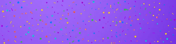 Coriandoli Magnifici Festivi Stelle Della Celebrazione Confetti Festivi Sfondo Viola — Vettoriale Stock